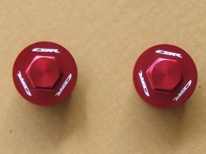 Front Fork Caps, Pair, Red, CBR250