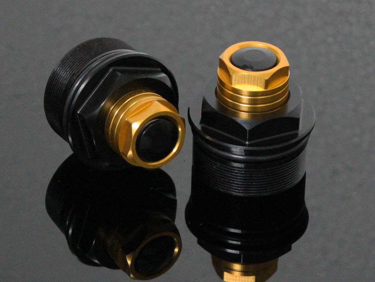 Front Fork Preload Adjusters, Pair, MSX125 Grom Black/Gold - Image 2