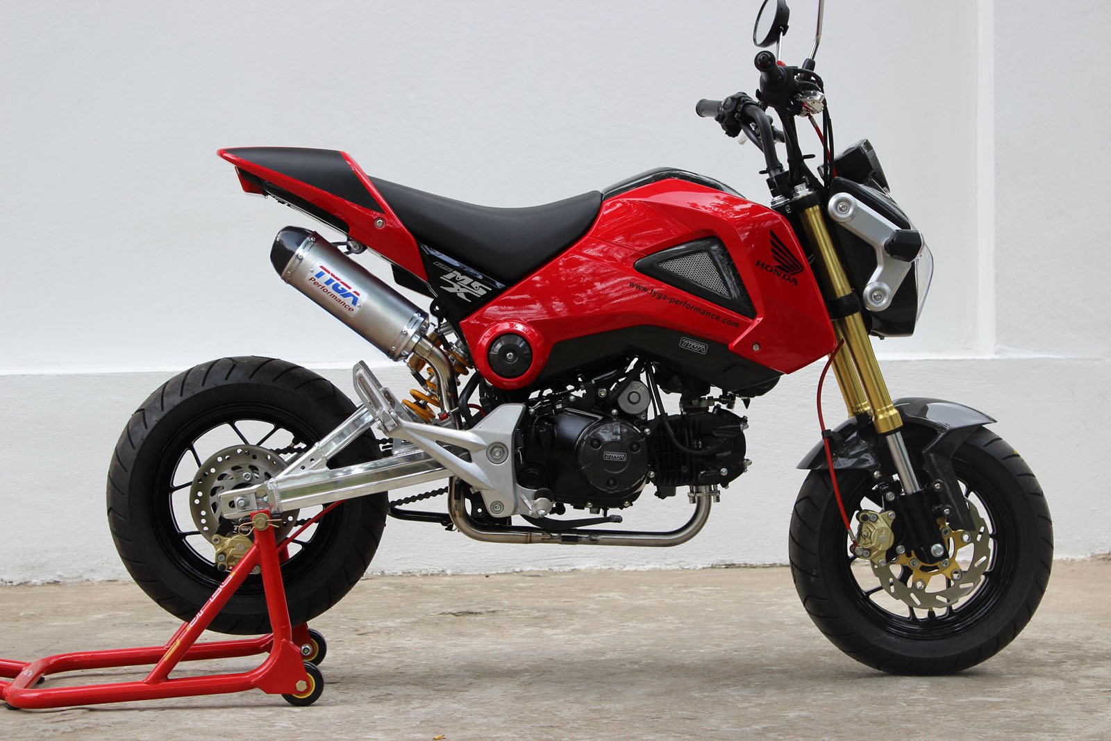Set, Pipe, Full Race System, MSX125 Grom, Stainless Oval/Carbon End Cap - Image 2