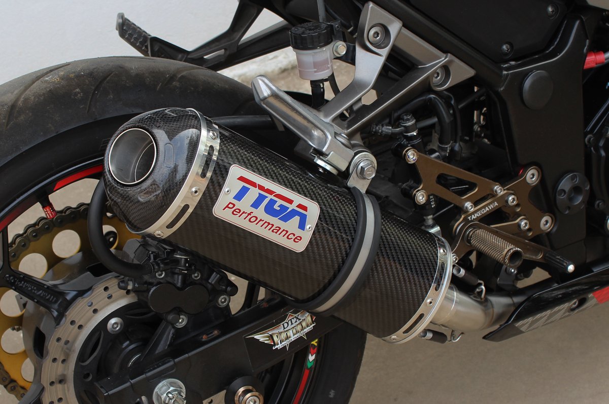 Silencer, Carbon, Oval/Carbon End Cap, 44.5mm., CNC/Spring Mount, No Fittings - Image 3