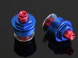 Front Fork Preload Adjusters, Pair, Blue/Red. CBR500R