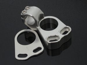 Handlebar Clamp, Left, Silver, Ninja250/300R