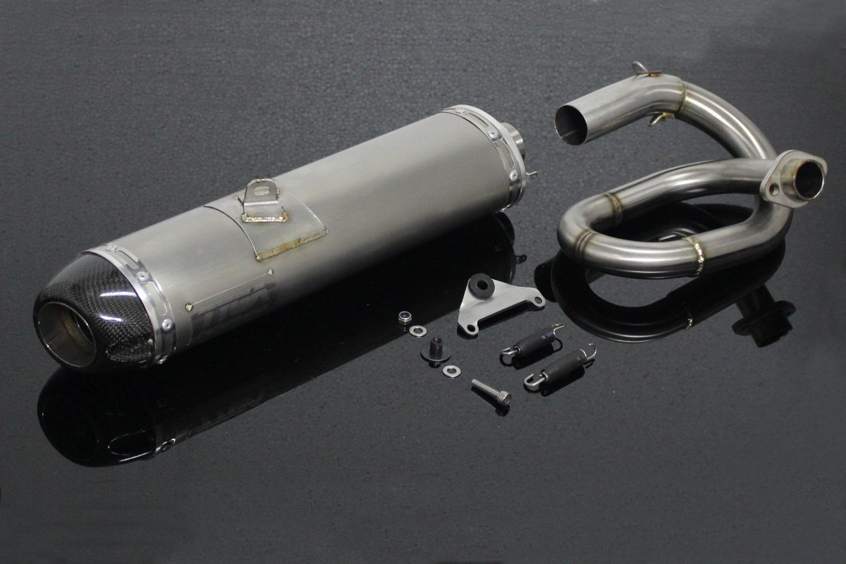 Set, Pipe, Full System, Underbelly, MSX125 Grom, Stainless Oval/Carbon End Cap, Long