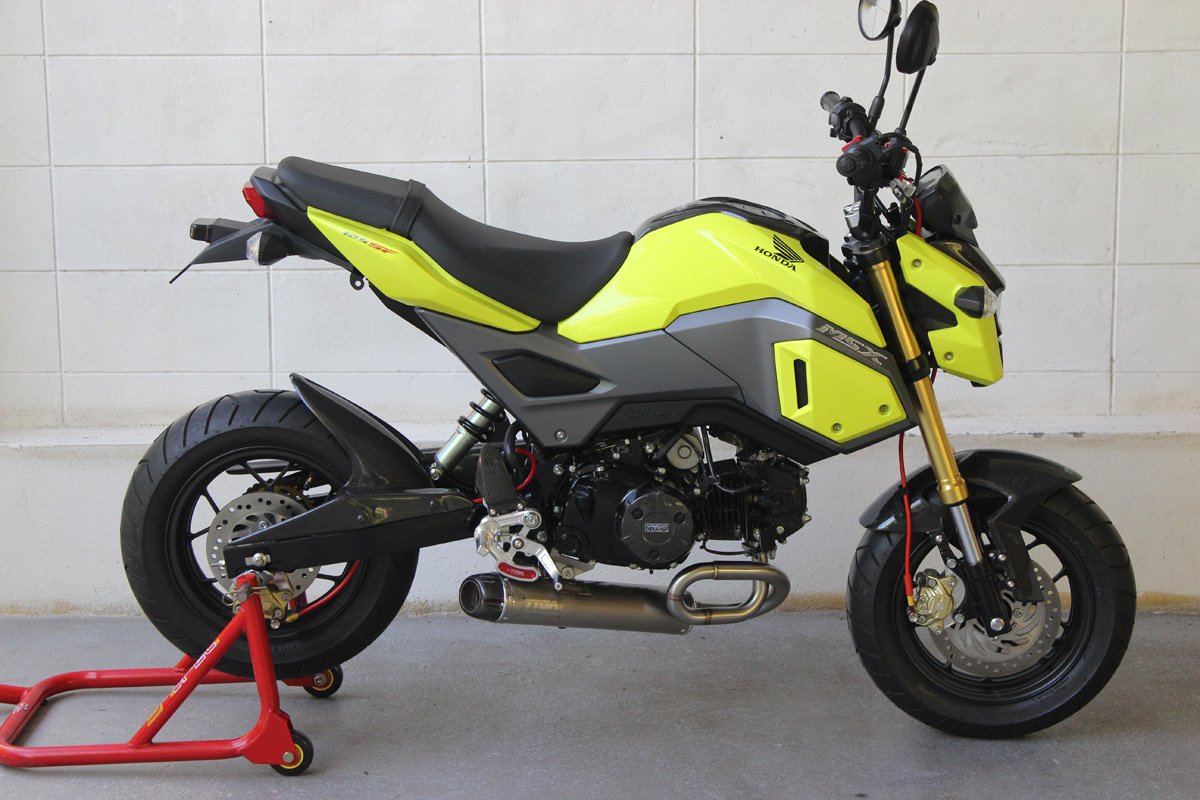 Set, Pipe, Full System, Underbelly, MSX125 Grom, Stainless Oval/Carbon End Cap, Long - Image 7