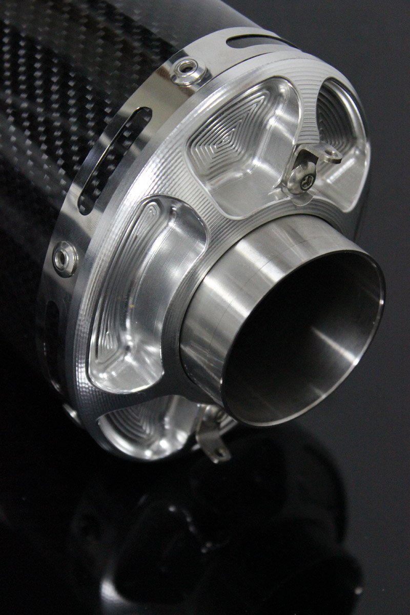 Silencer, Carbon, Oval/Carbon End Cap, 50.8mm., CNC/Spring Mount, No Fittings - Image 3