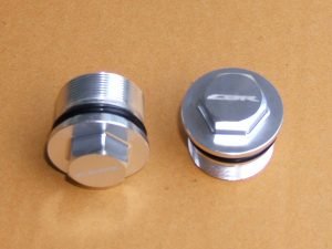 Front Fork Caps, Pair, Silver, CBR125/150