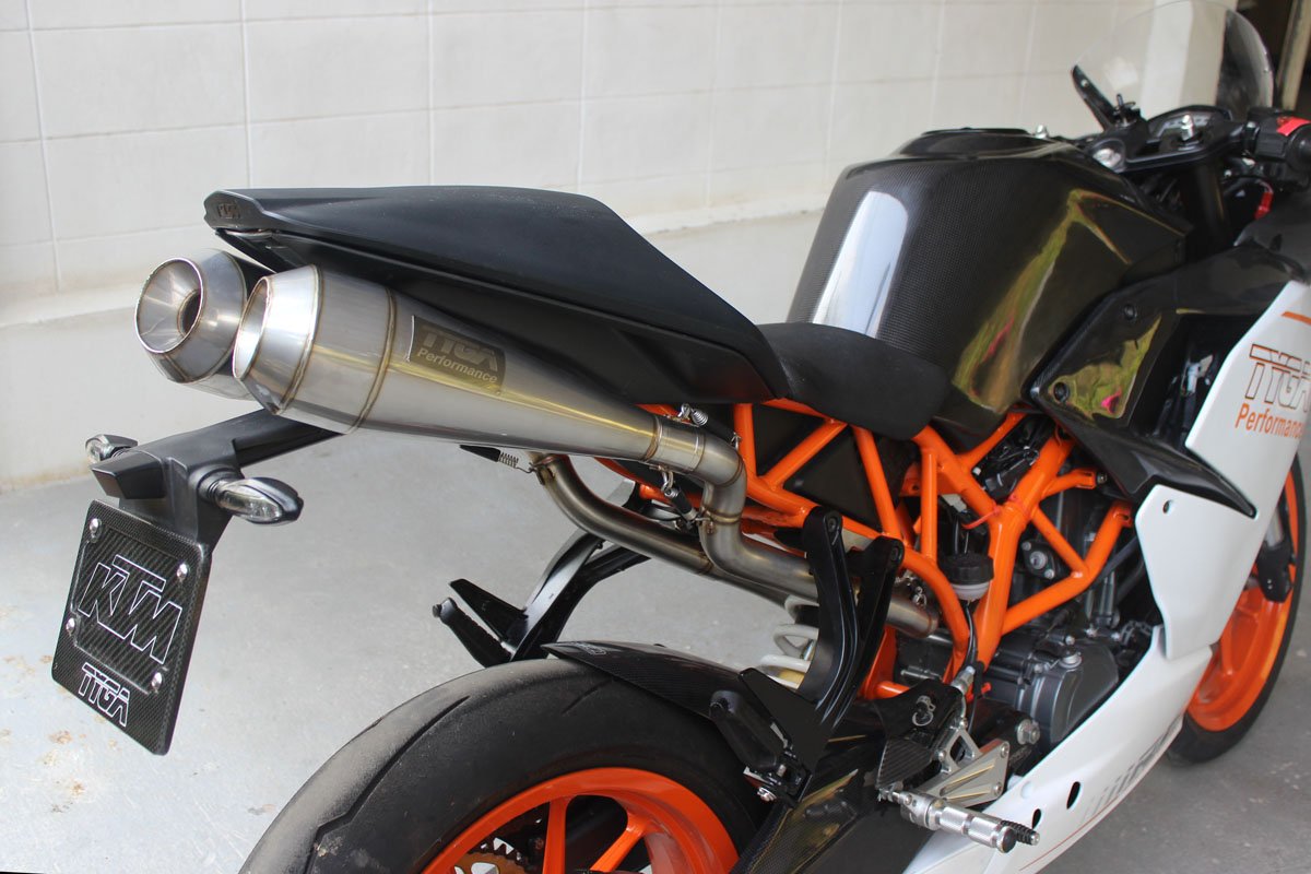 Silencer, Stainless Moto Maggot, Left, KTM RC390 Serpent, No fittings - Image 4