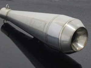 Silencer, Stainless Moto Maggot, Left, KTM RC390 Serpent, No fittings