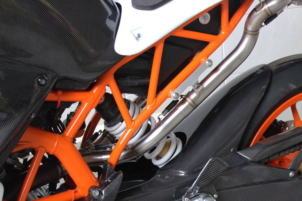 Set, Pipe, Race System, Serpent, KTM RC390, 2014-2016, Stainless Oval/Carbon End Cap - Image 4
