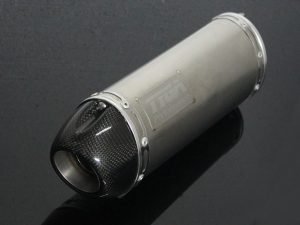 Silencer, Right, Stainless, Oval/Carbon End Cap, Spring Mount, KTM RC390 Serpent, No Fittings