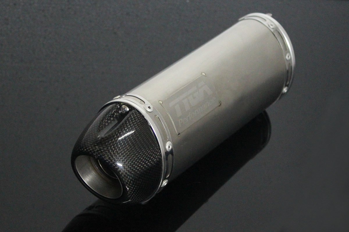 Silencer, Right, Stainless, Oval/Carbon End Cap, Spring Mount, KTM RC390 Serpent, No Fittings - Image 2
