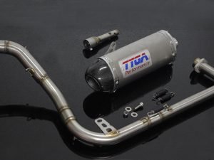 Set, Pipe, Full Race System, MSX125 Grom, Stainless Oval/Carbon End Cap