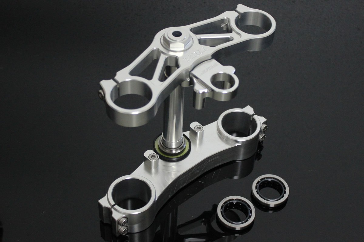 Triple Clamp Set, CNC Silver, CBR600RR Forks to fit NC35 - Image 2