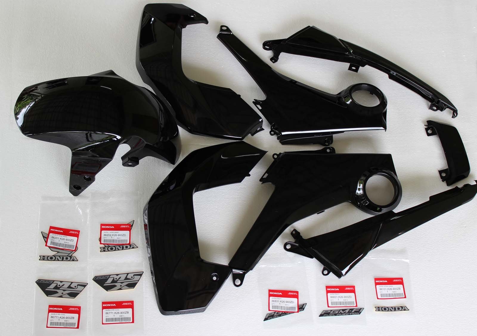 Complete Bodywork Set, MSX125, Type 1 Asteroid Black metallic Scheme