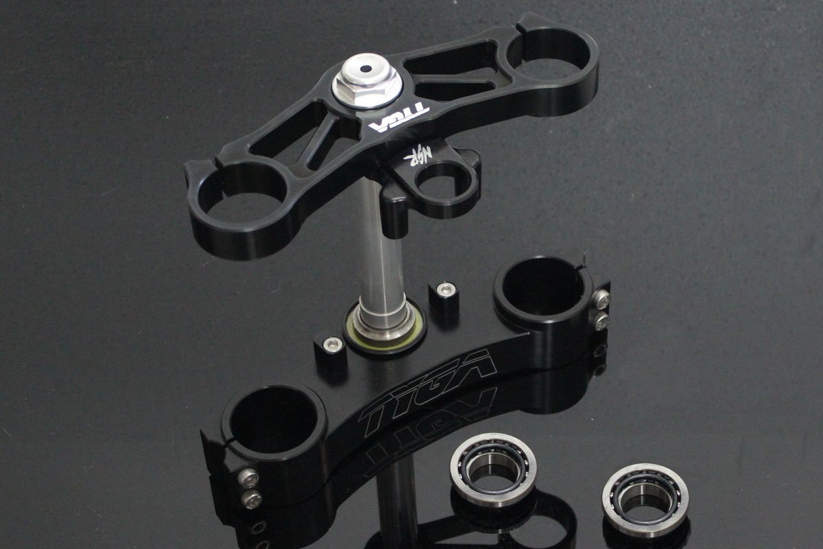 Triple Clamp Set, CNC Black, NC35 Forks to fit NSR250 MC21 - Image 2