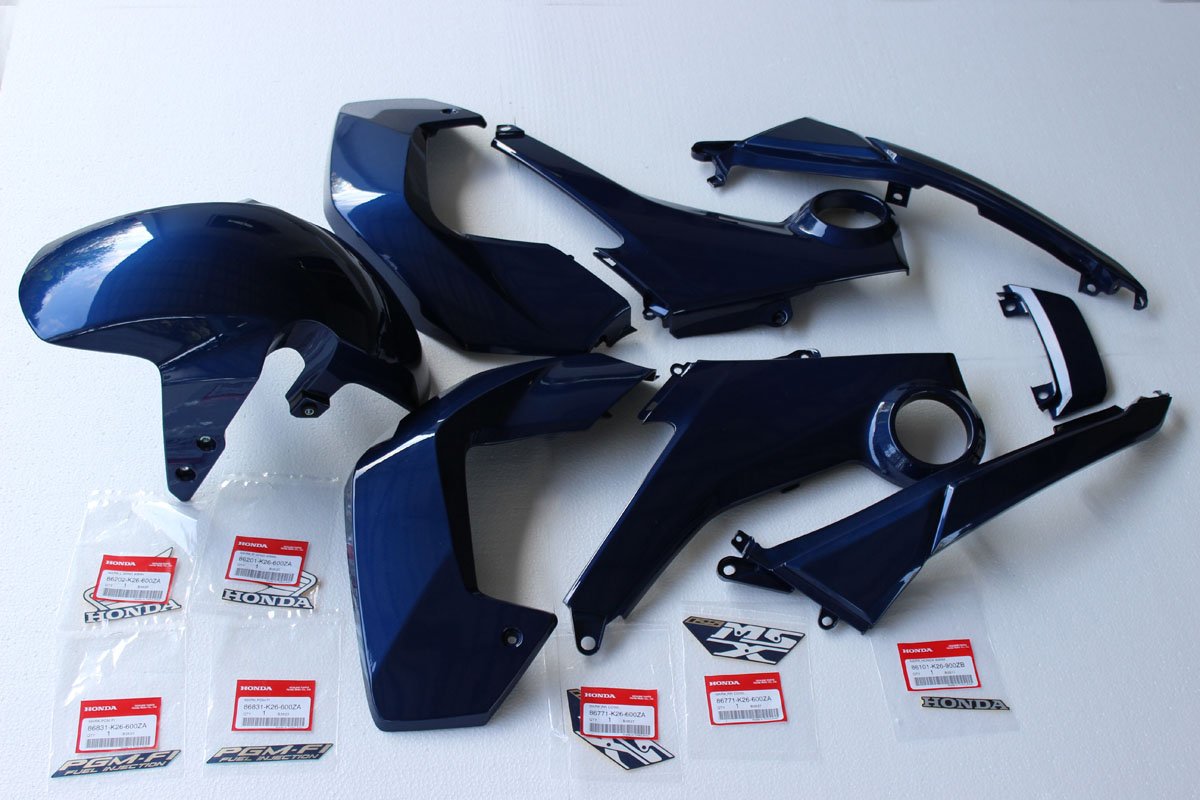 Complete Bodywork Set, MSX125, Type 4 Blue Metallic Scheme