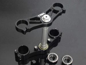 Triple Clamp Set, CNC Black, NC35 Forks to fit MC28
