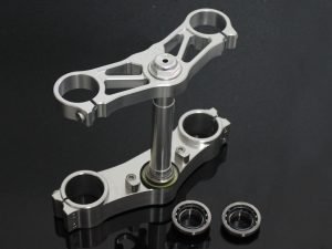 Triple Clamp Set, CNC Silver, NC35 Forks to fit MC28