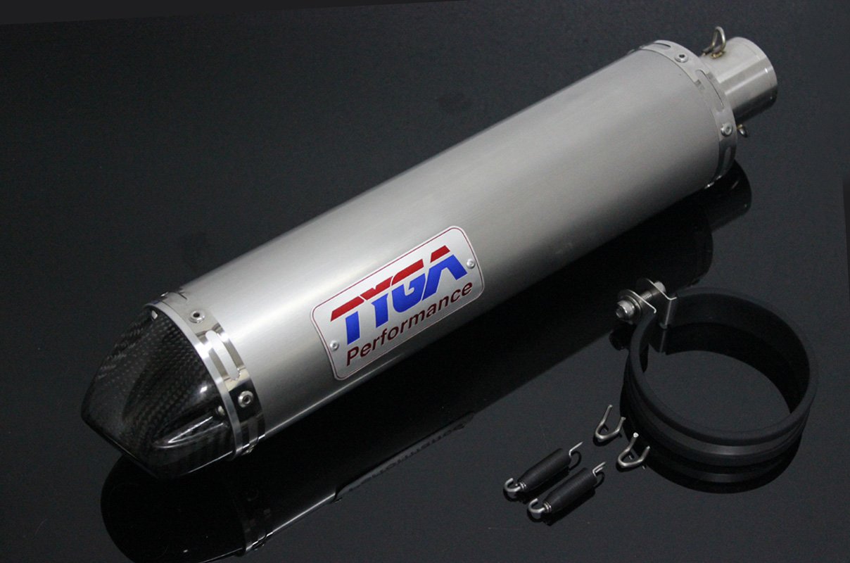 Silencer, Stainless/Carbpn End Cap, Round, 2" x 380 mm., Assy. - Image 2