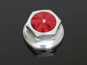 Top Triple Clamp Nut (M24x1), Red, Bikers