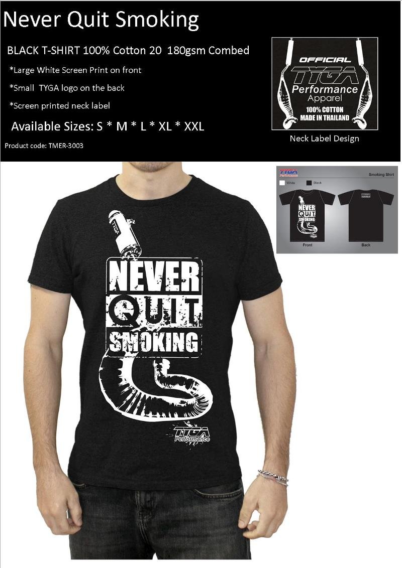Tyga T shirt, 'Never Quit Smoking', Black, XL - Image 2