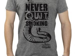 Tyga T shirt, 'Never Quit Smoking', Grey, XXL