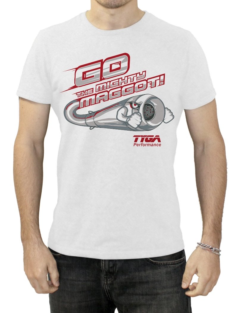 Tyga T shirt, 'Go the Mighty Maggot' ,White, XXL
