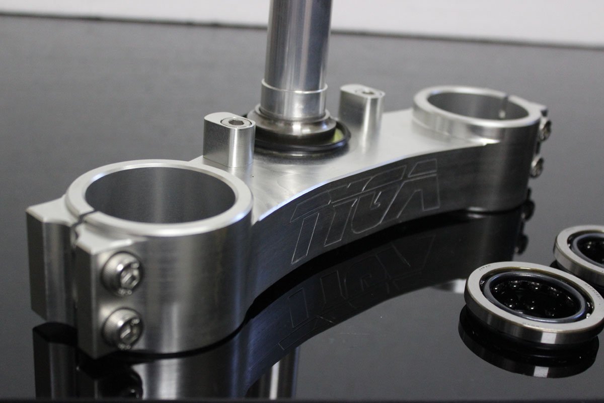 Triple Clamp Set, CNC Silver, CBR600RR Forks to fit NC35 - Image 4