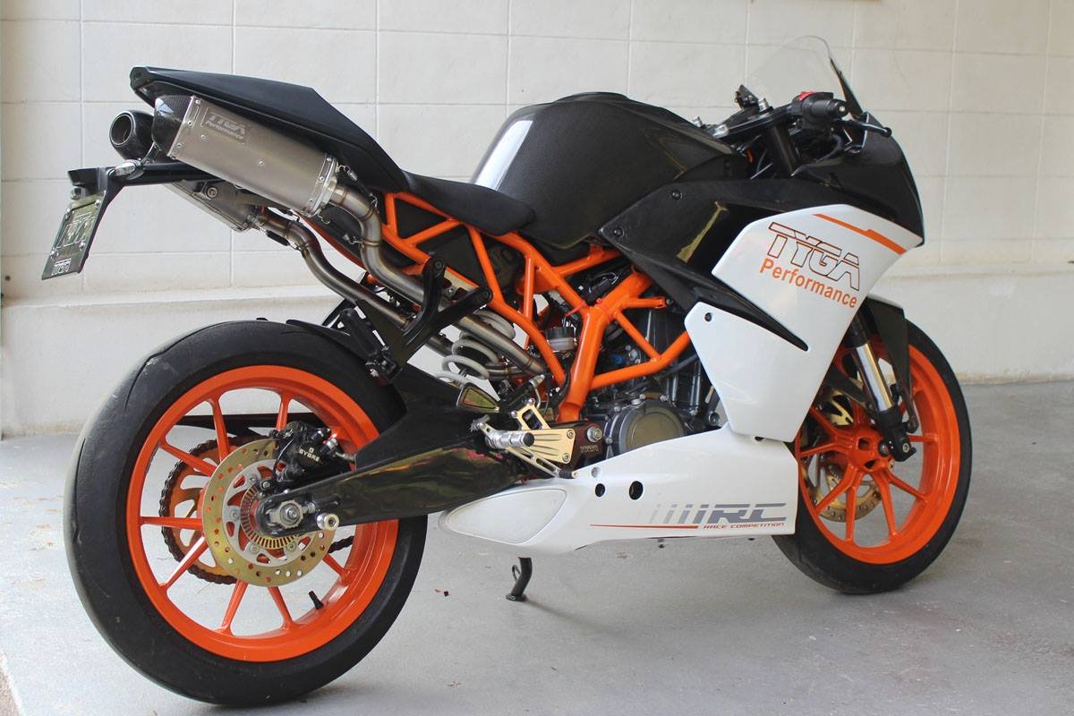 Set, Pipe, Full Race System, Serpent, KTM RC390, 2017-2019, Stainless Oval/Carbon End Cap