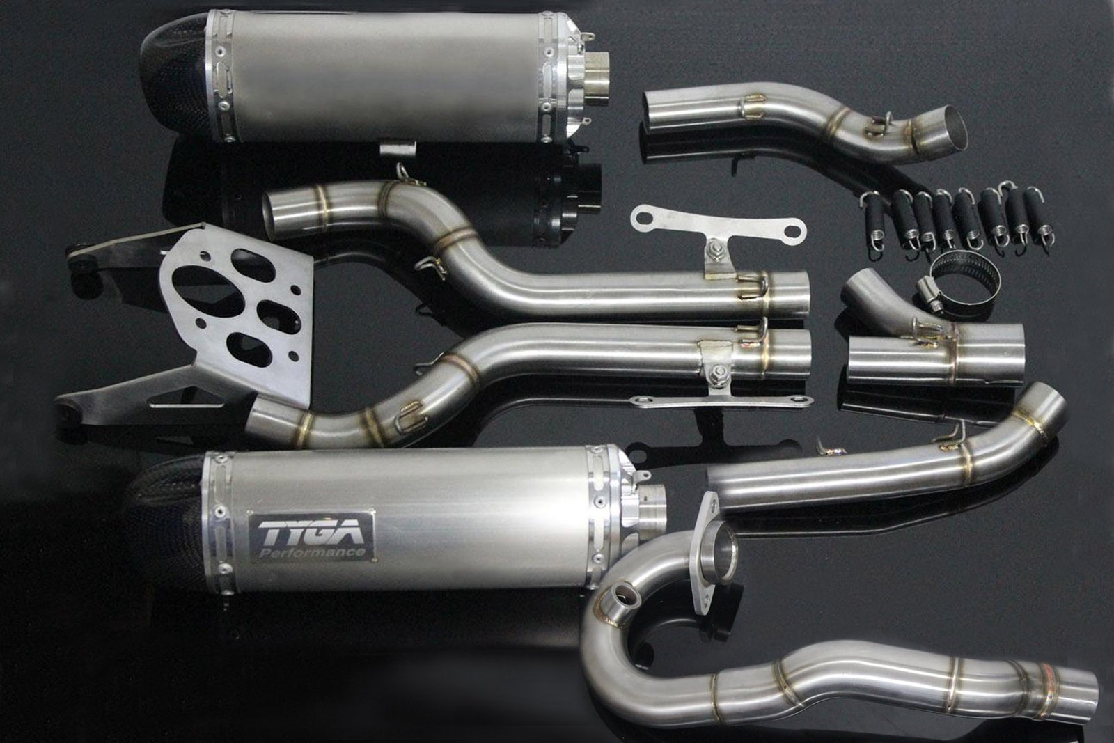 Set, Pipe, Full Race System, Serpent, KTM RC390, 2017-2019, Stainless Oval/Carbon End Cap - Image 2