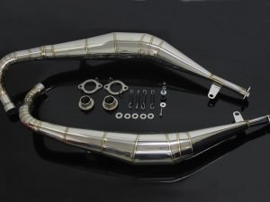 Set, Exhaust Chamber, Crossover Type, Stainless Steel, 'Mirror', Yamaha RD350LC (4L0)