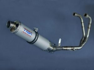 Set, Exhaust Pipe, Race System, Yamaha R25/R3, Stainless, Round Aluminium Silencer