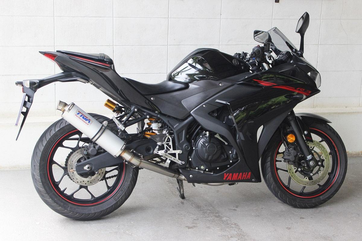 Set, Exhaust Pipe, Race System, Yamaha R25/R3, Stainless, Round Aluminium Silencer - Image 5