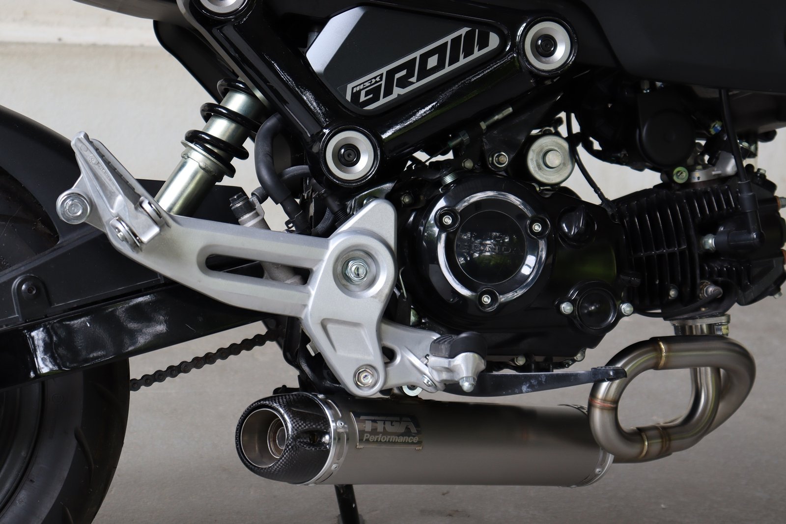 Set, Pipe, Full System, Underbelly, MSX125 Grom, Stainless Oval/Carbon End Cap, Long - Image 3
