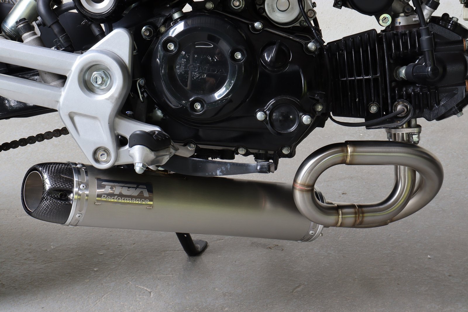Set, Pipe, Full System, Underbelly, MSX125 Grom, Stainless Oval/Carbon End Cap, Long - Image 4