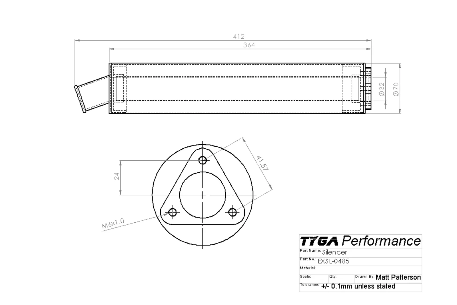 Silencer, Carbon/Kevlar, Two Stroke, 32mm ID Assy. - Image 3