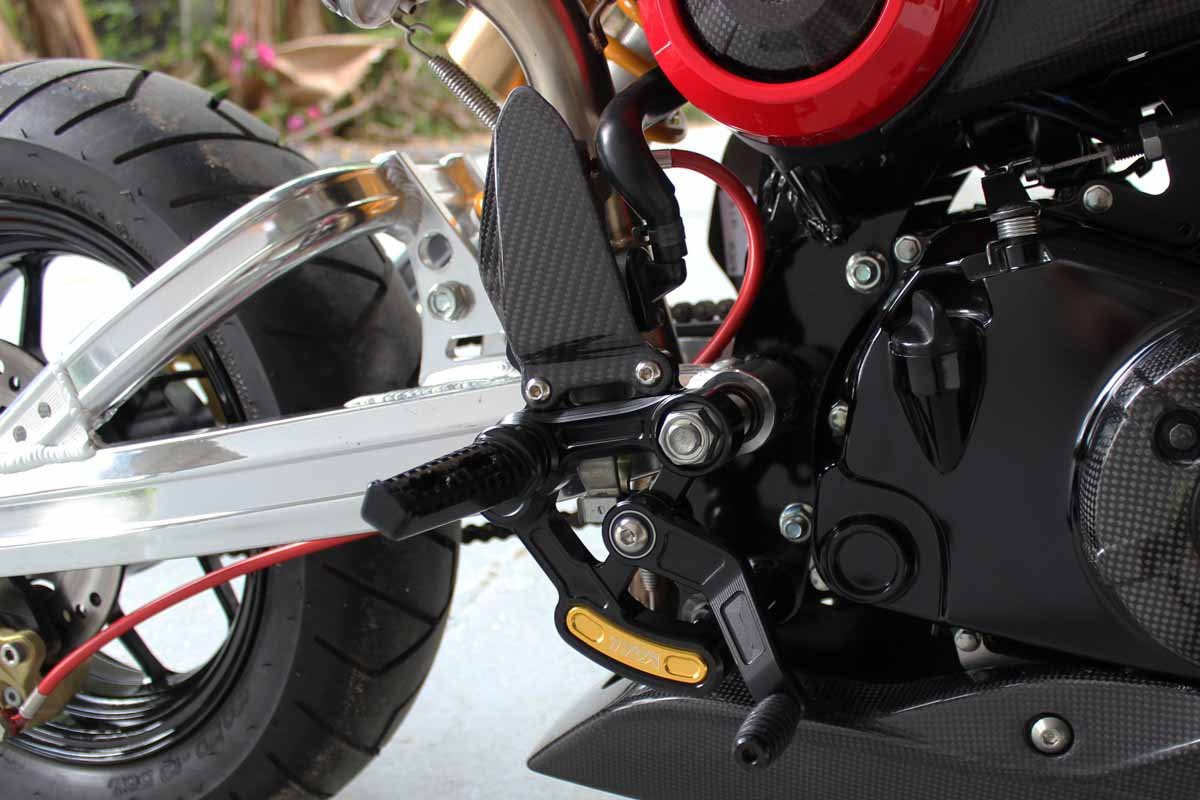 Racing Rear Set Kit, Adjustable, Black, Honda MSX125/GROM, all models - Image 4