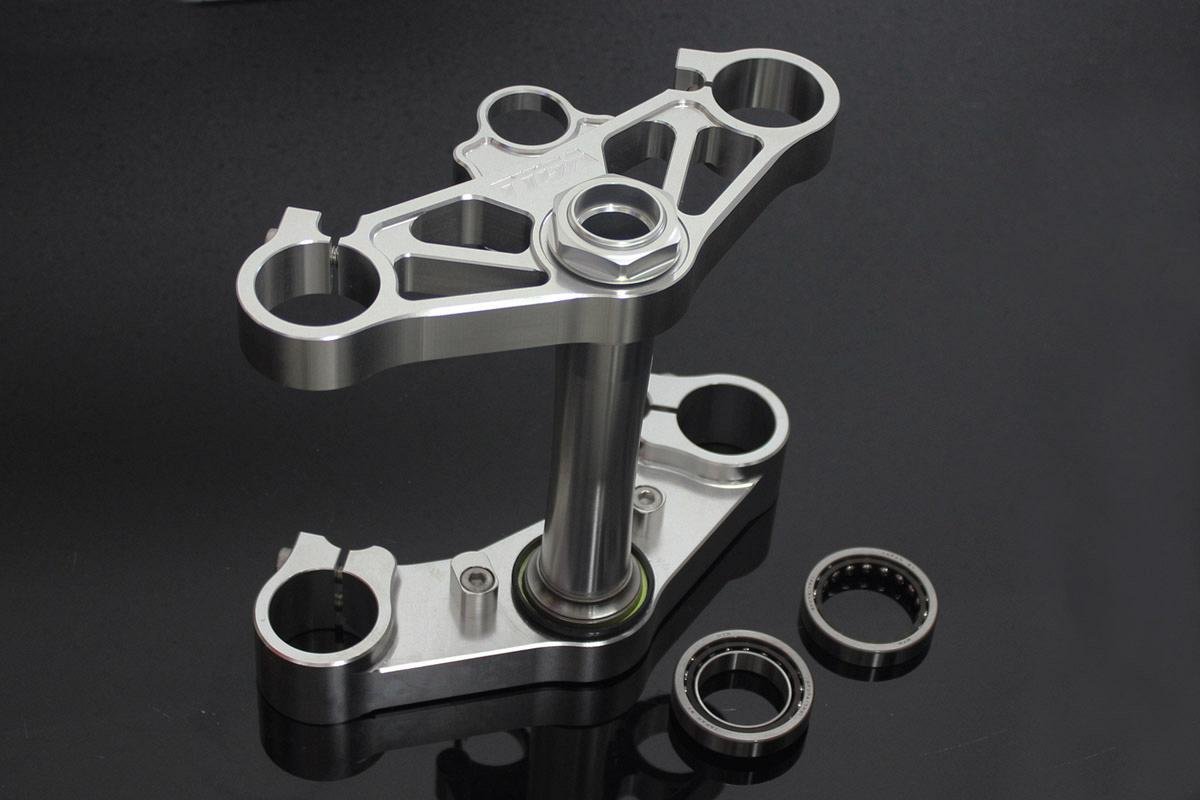 Triple Clamp Set, CNC Silver, VFR400R, NC30 (stock forks)