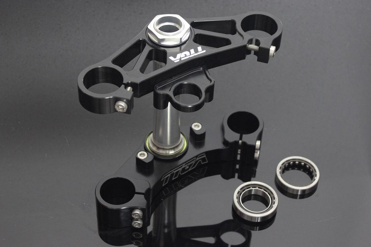 Triple Clamp Set, CNC Black, VFR400R, NC30 (stock forks) - Image 2