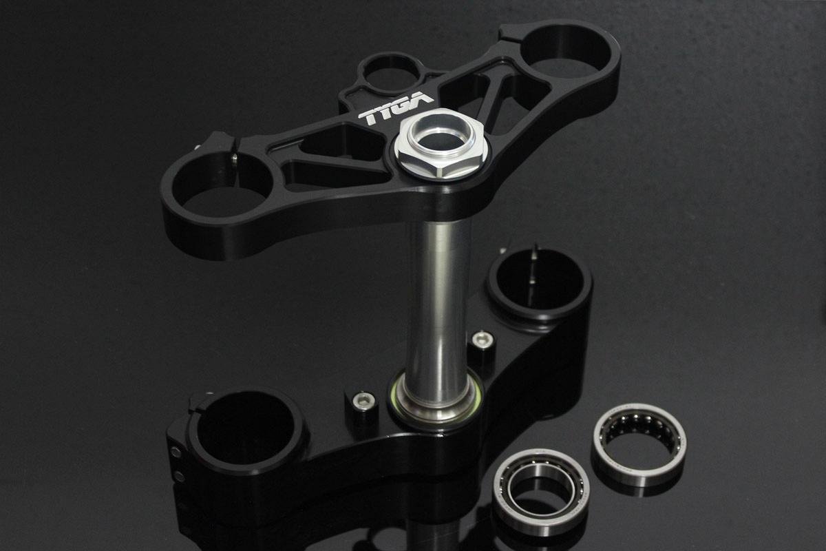Triple Clamp Set, CNC Black, CBR600RR forks to fit VFR400R, NC30