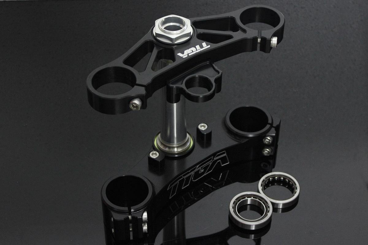 Triple Clamp Set, CNC Black, CBR600RR forks to fit VFR400R, NC30 - Image 2