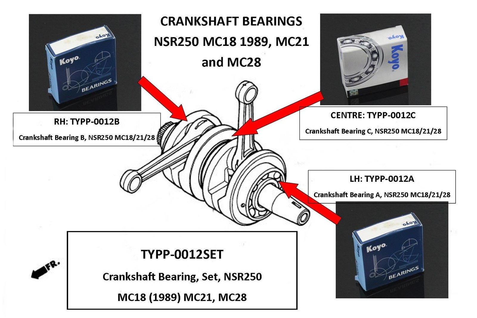 Crankshaft Bearing C, NSR250 MC18/21/28 - Image 2