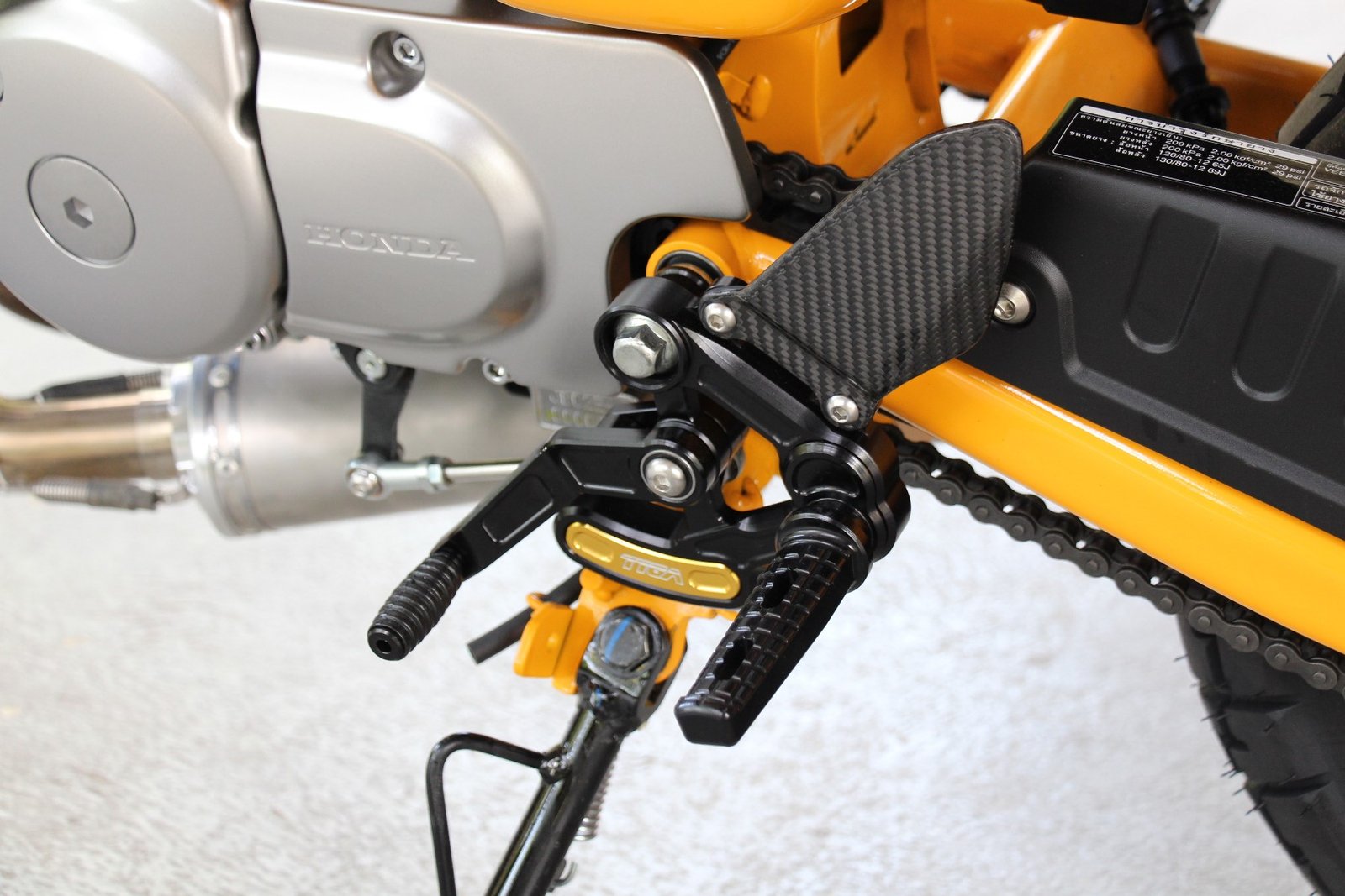 Racing Rear Set Kit, Adjustable, Silver, Monkey 125 - Image 6