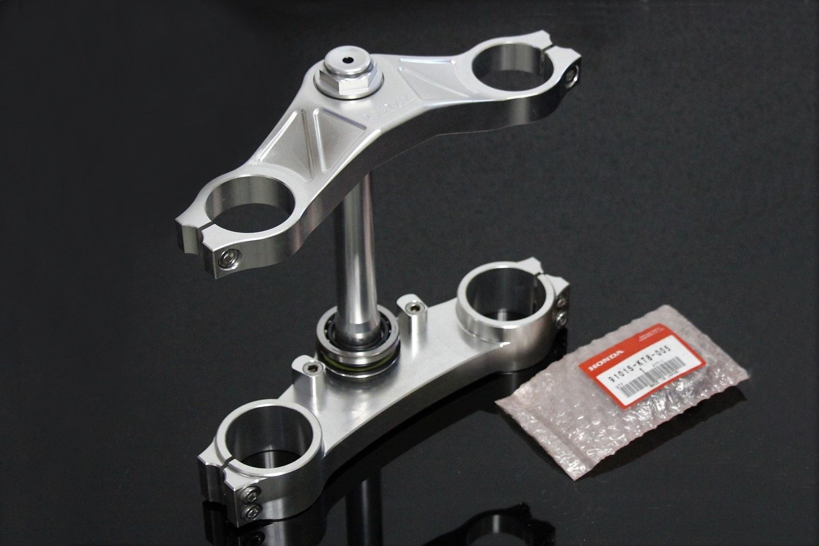Triple Clamp Set, CNC Silver, Race, NX5 Forks to fit NSR250 MC21/28 - Image 2