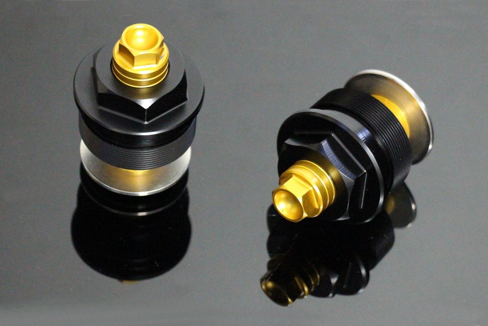 Front Fork Preload Adjusters, Pair, Black/Gold, CBR500R