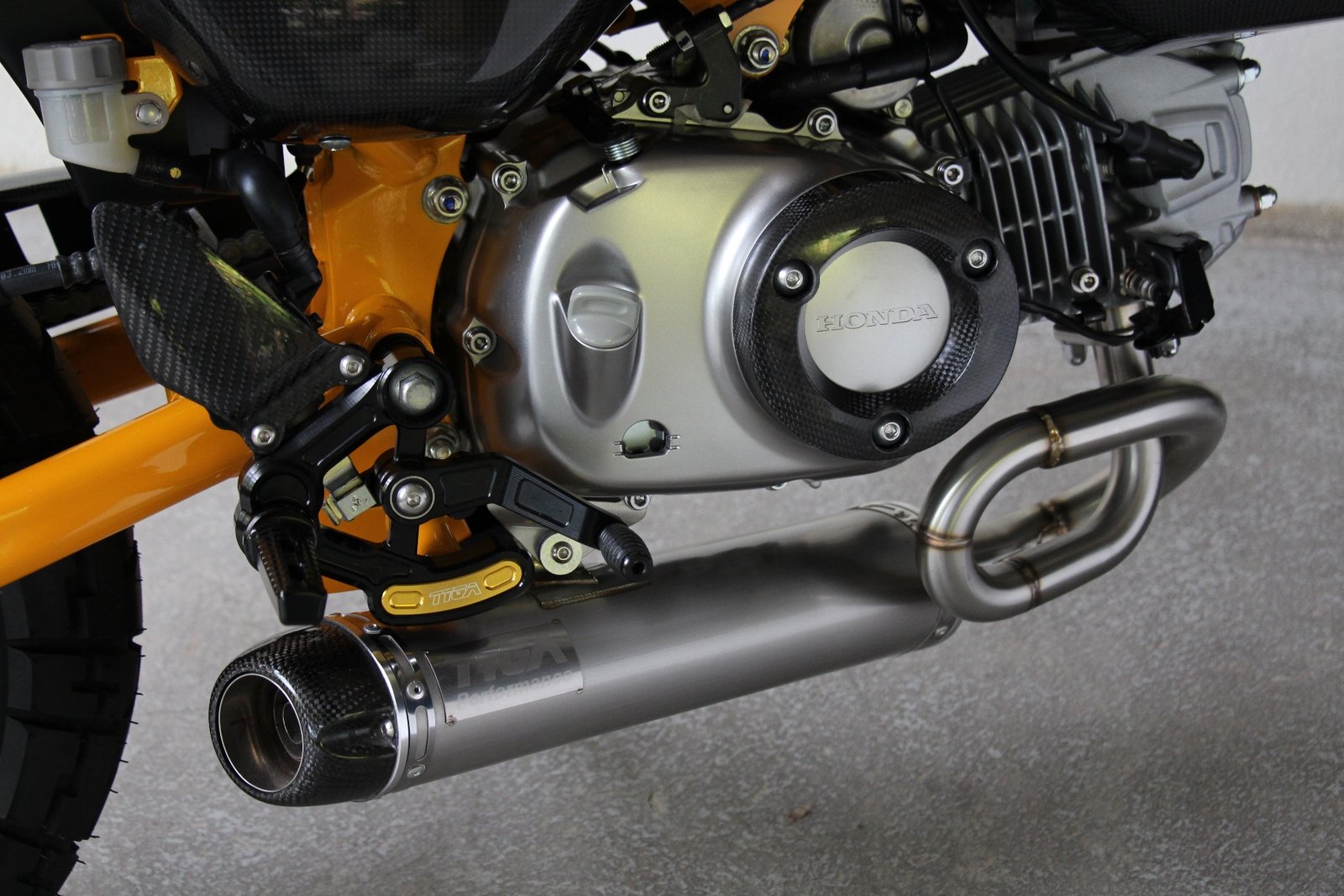 Set, Pipe, Full System, Underbelly, Monkey 125, Stainless Oval/Carbon End Cap, Long - Image 4
