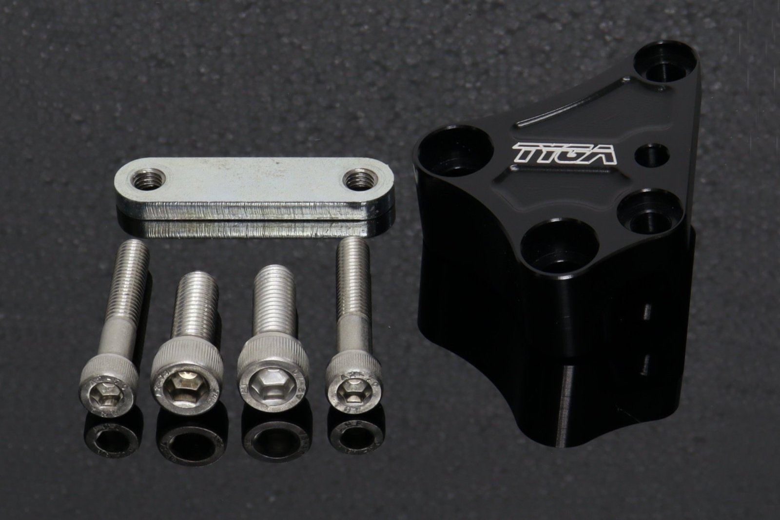 Bracket, Front Brake, 40 mm Brembo Conversion, Black, Kawasaki Ninja 400