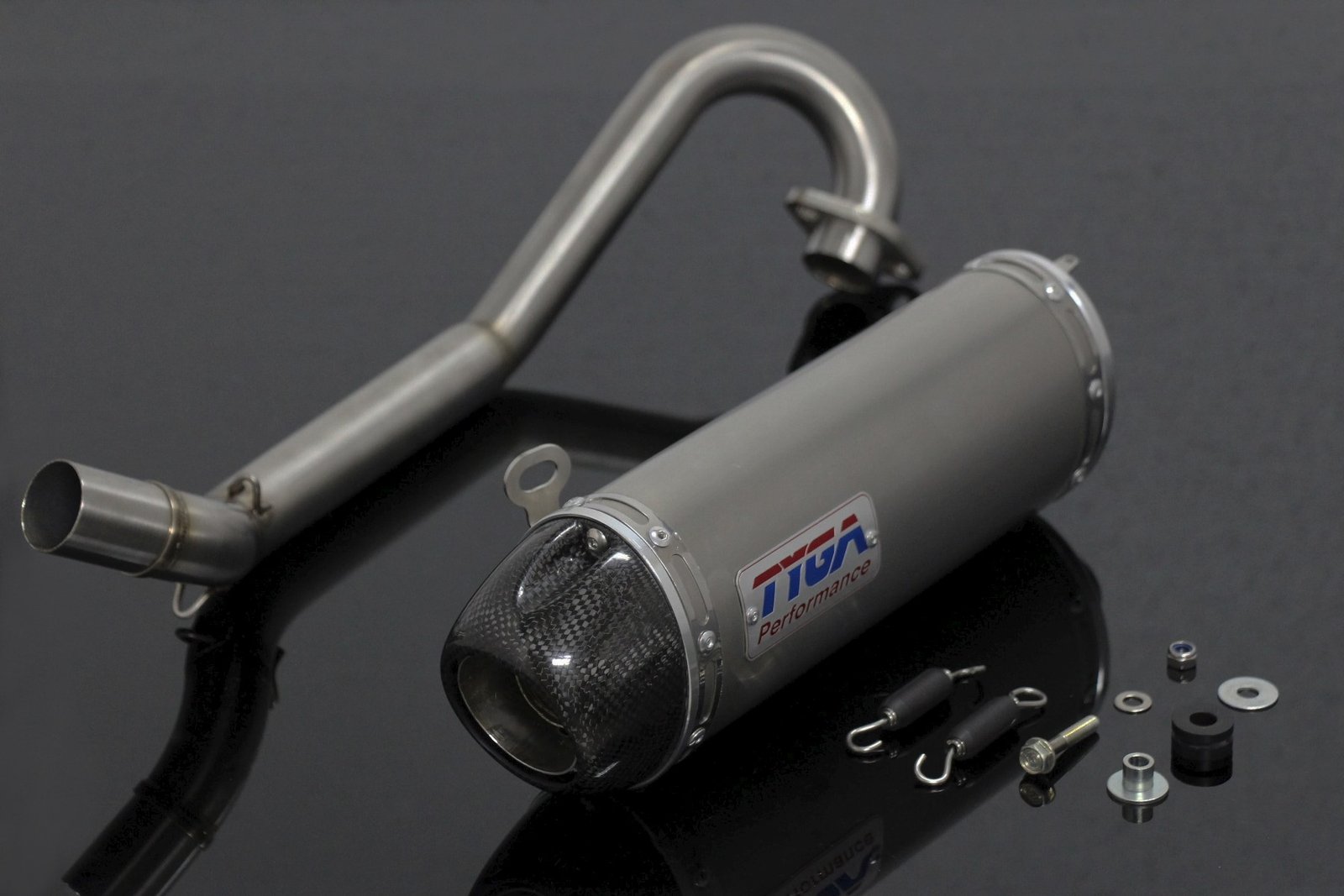 Set, Pipe, Full Race System, High Level, Monkey 125, Stainless Oval/Carbon End Cap - Image 2
