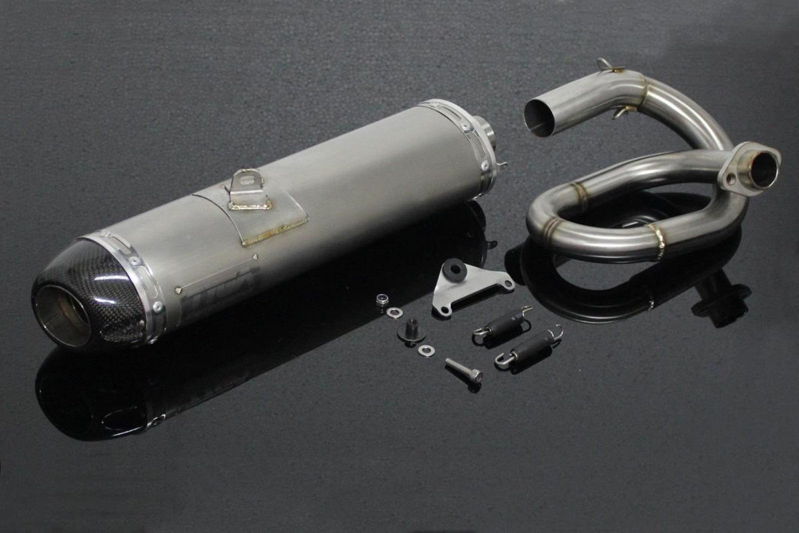 Set, Pipe, Full System, Underbelly, Monkey 125, Stainless Oval/Carbon End Cap, Long - Image 3