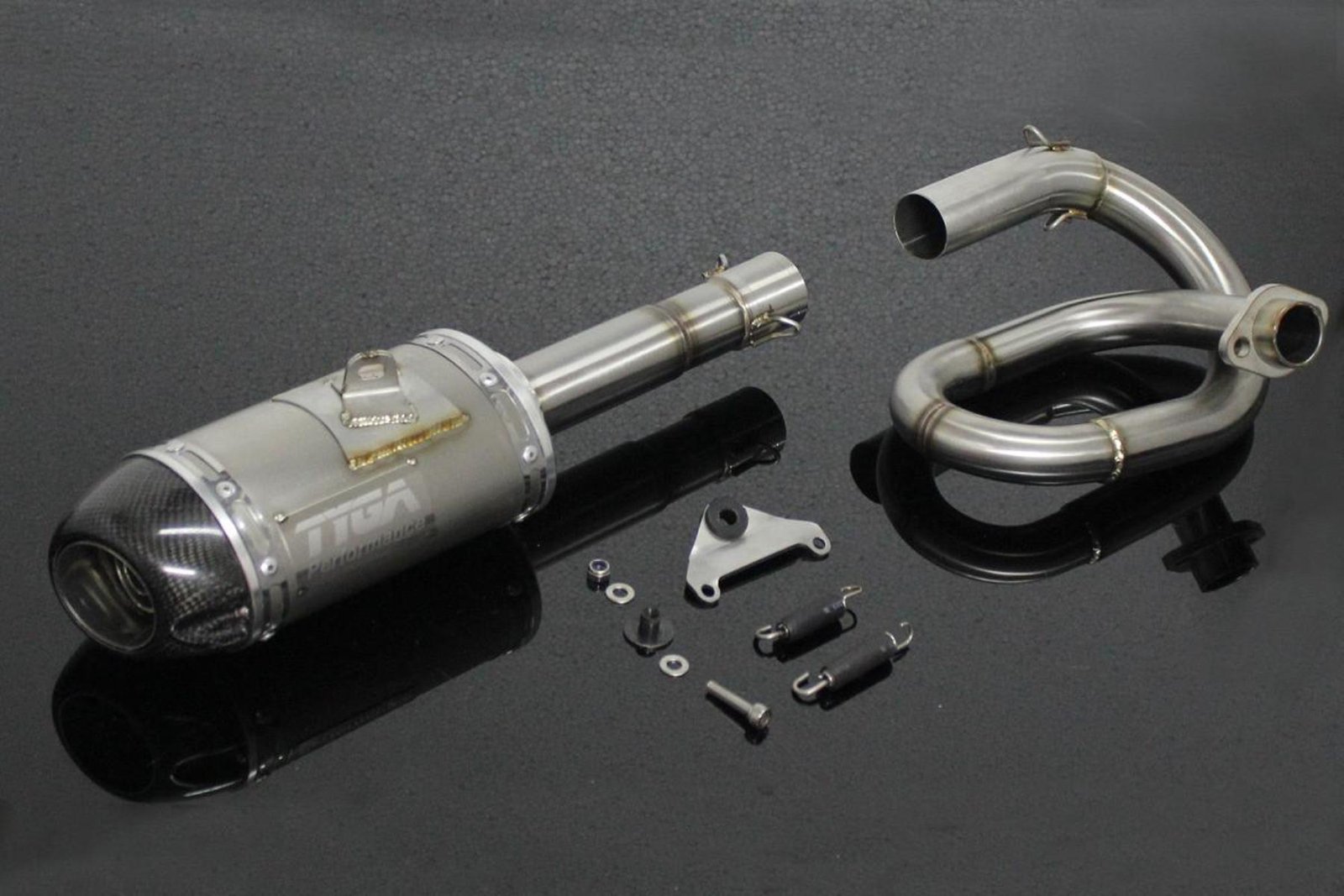 Set, Pipe, Full System, Underbelly, Monkey 125, Stainless Oval/Carbon End Cap, Short - Image 3